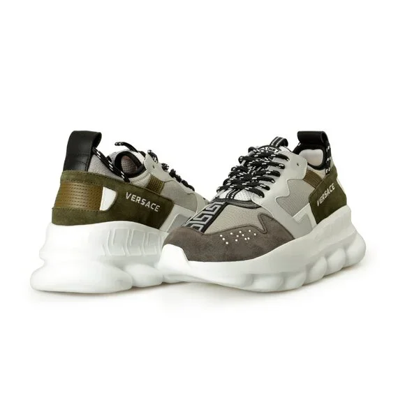 Versace Men's Suede & Leather "Chain Reaction" Sneakers Shoes US 11 IT 44 - Picture 8 of 8